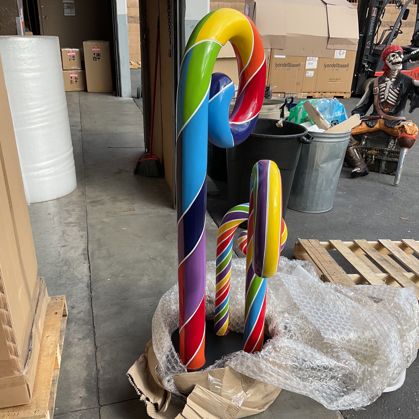 Rainbow Candy Cane Trio Statue