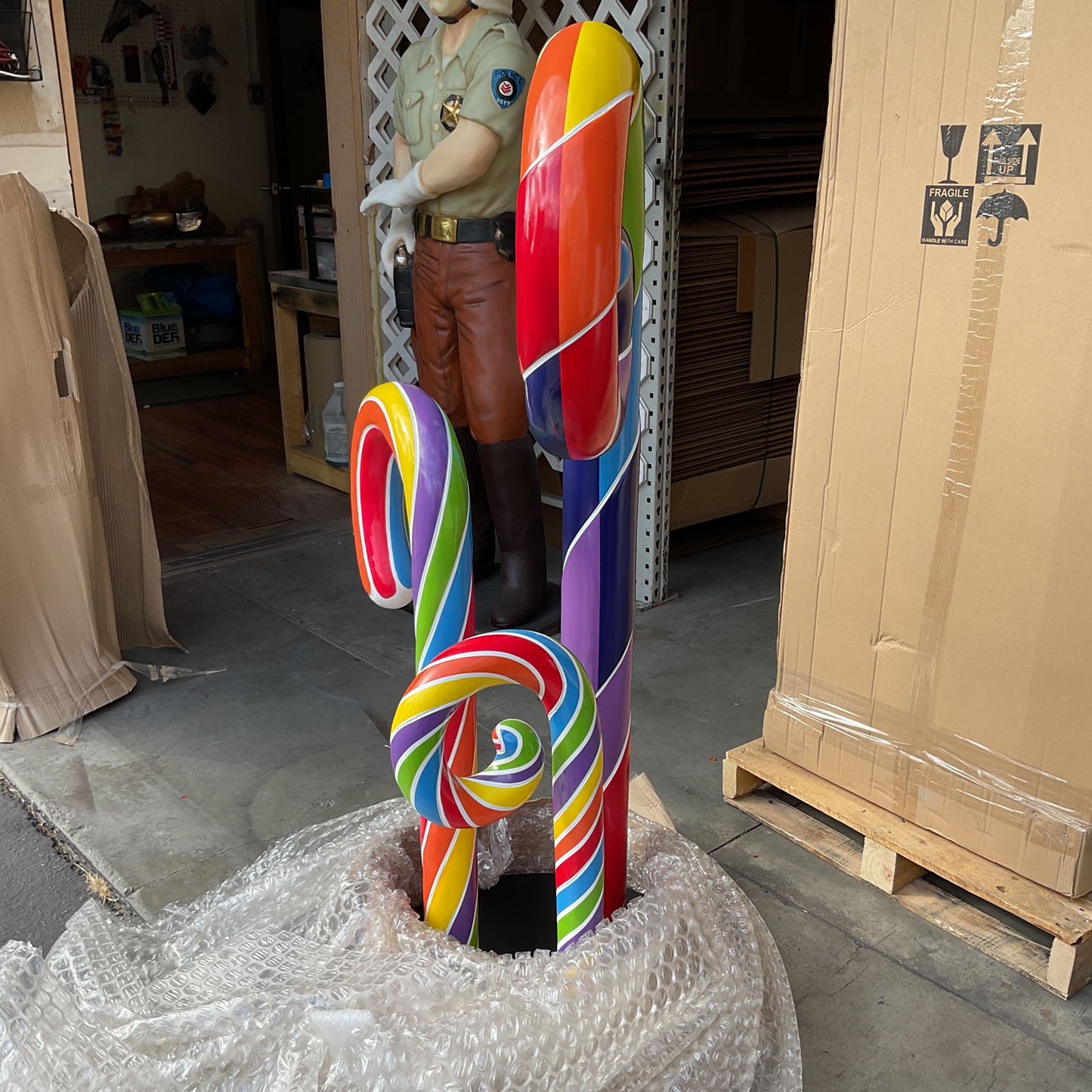 Rainbow Candy Cane Trio Statue
