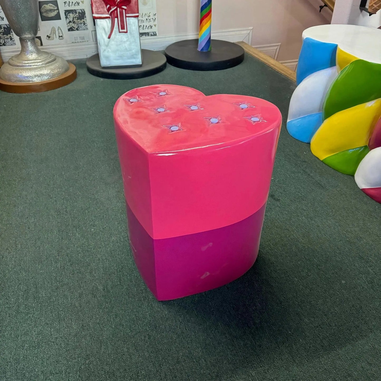 Heart Stool Statue M0148S-S183-PT