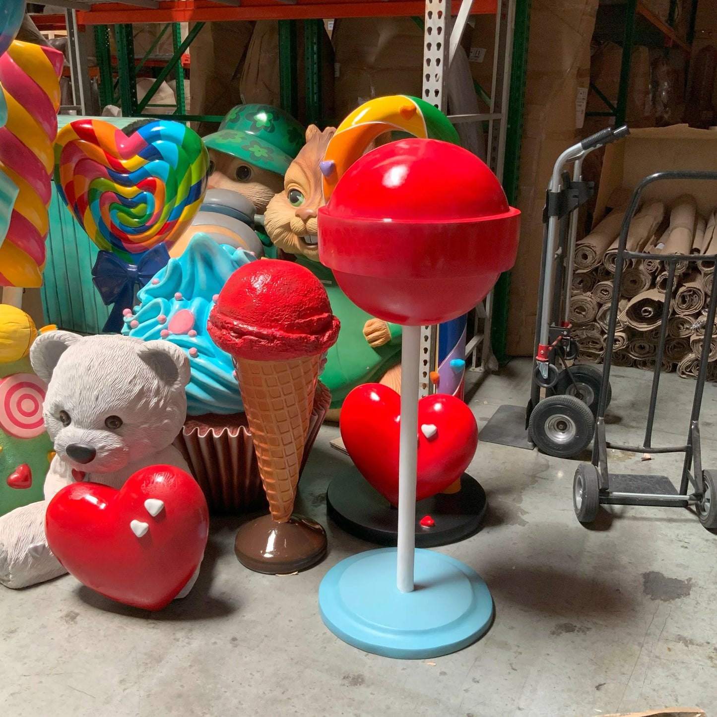 Medium Red Sugar Pop Statue