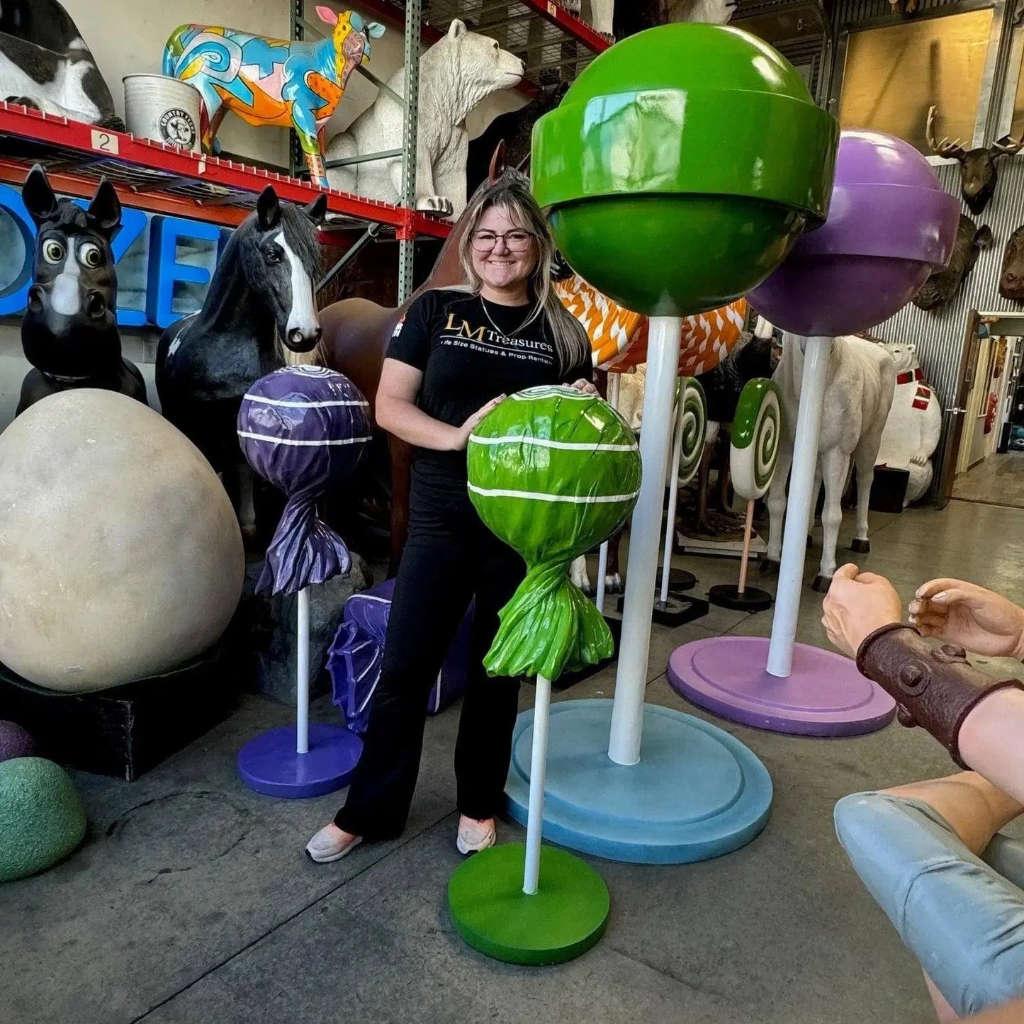 Medium Green Lollipop Statue R0293-S116-PT