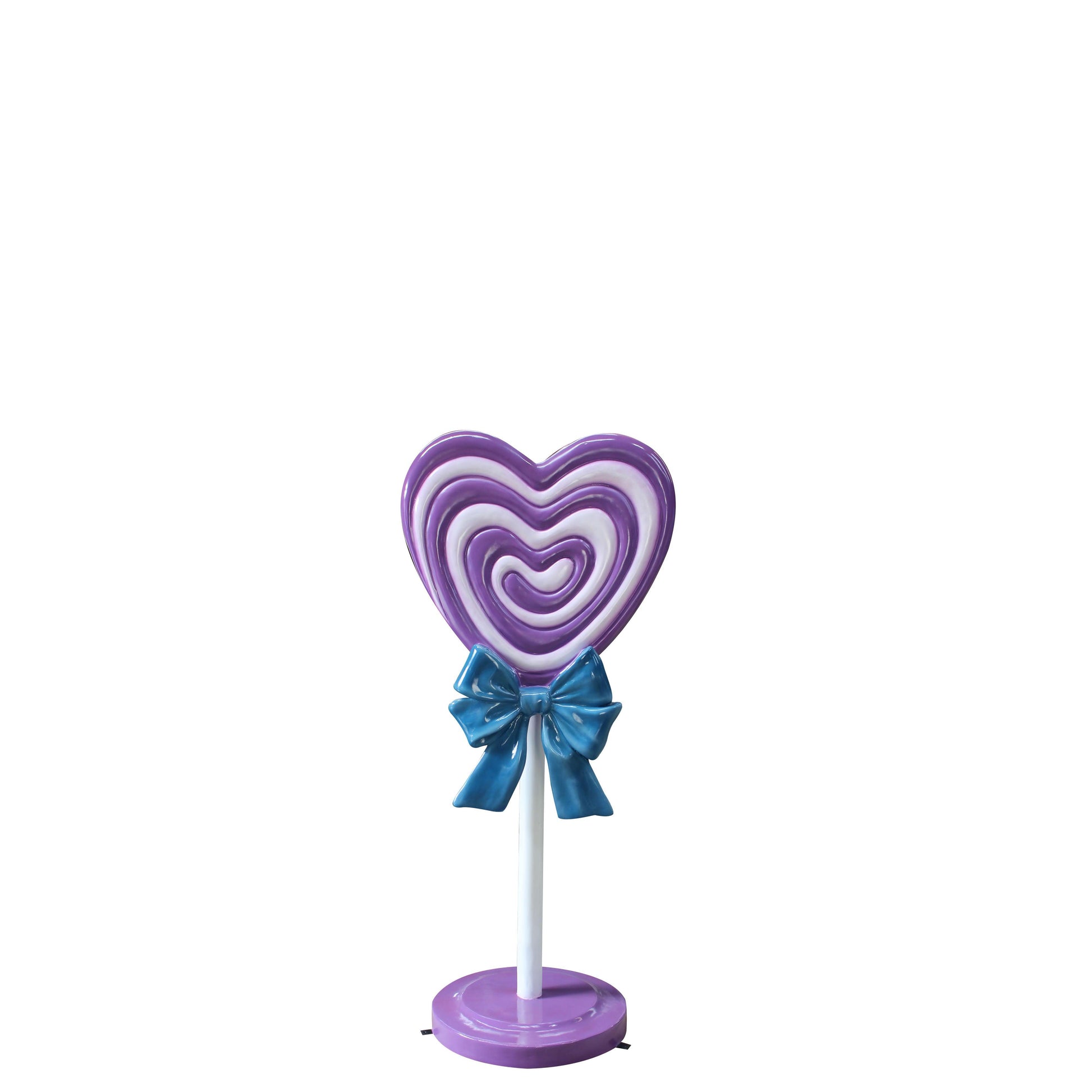 Purple Heart Lollipop Statue With Bow - LM Treasures Prop Rentals