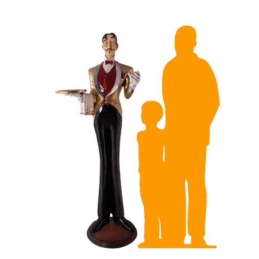 Frenchman Waiter Life Size Statue R0247-ST4800-G