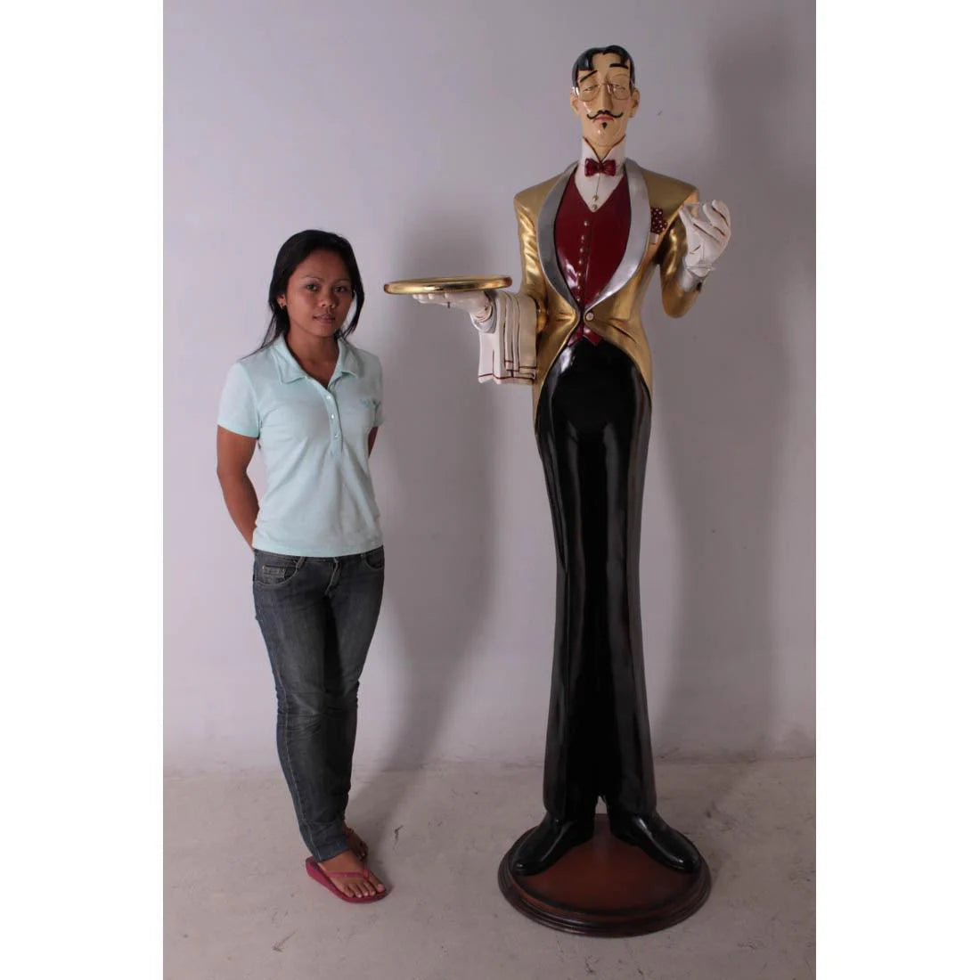 Frenchman Waiter Life Size Statue