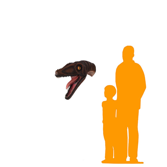Velociraptor Dinosaur Head Statue