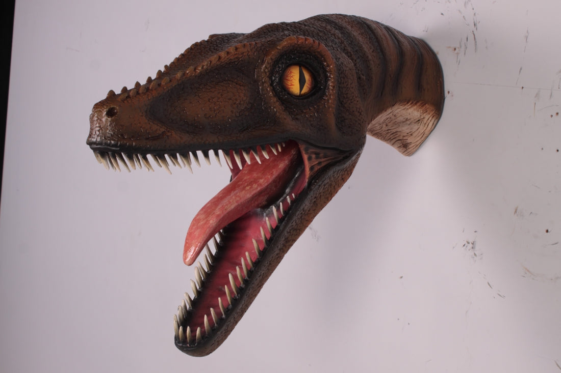 Velociraptor Dinosaur Head Statue