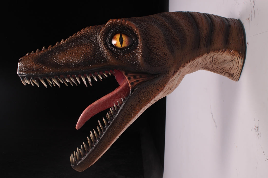 Velociraptor Dinosaur Head Statue