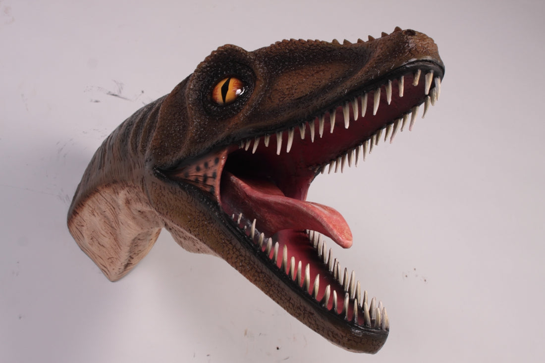 Velociraptor Dinosaur Head Statue