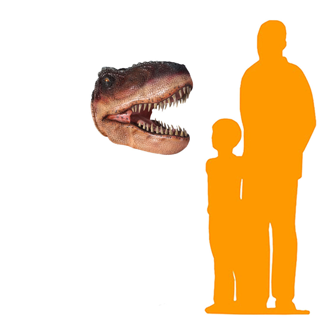 Brown T-Rex Dinosaur Head Statue