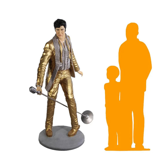 Singer Elvis In Gold Life Size Statue LS201-ST6638-G