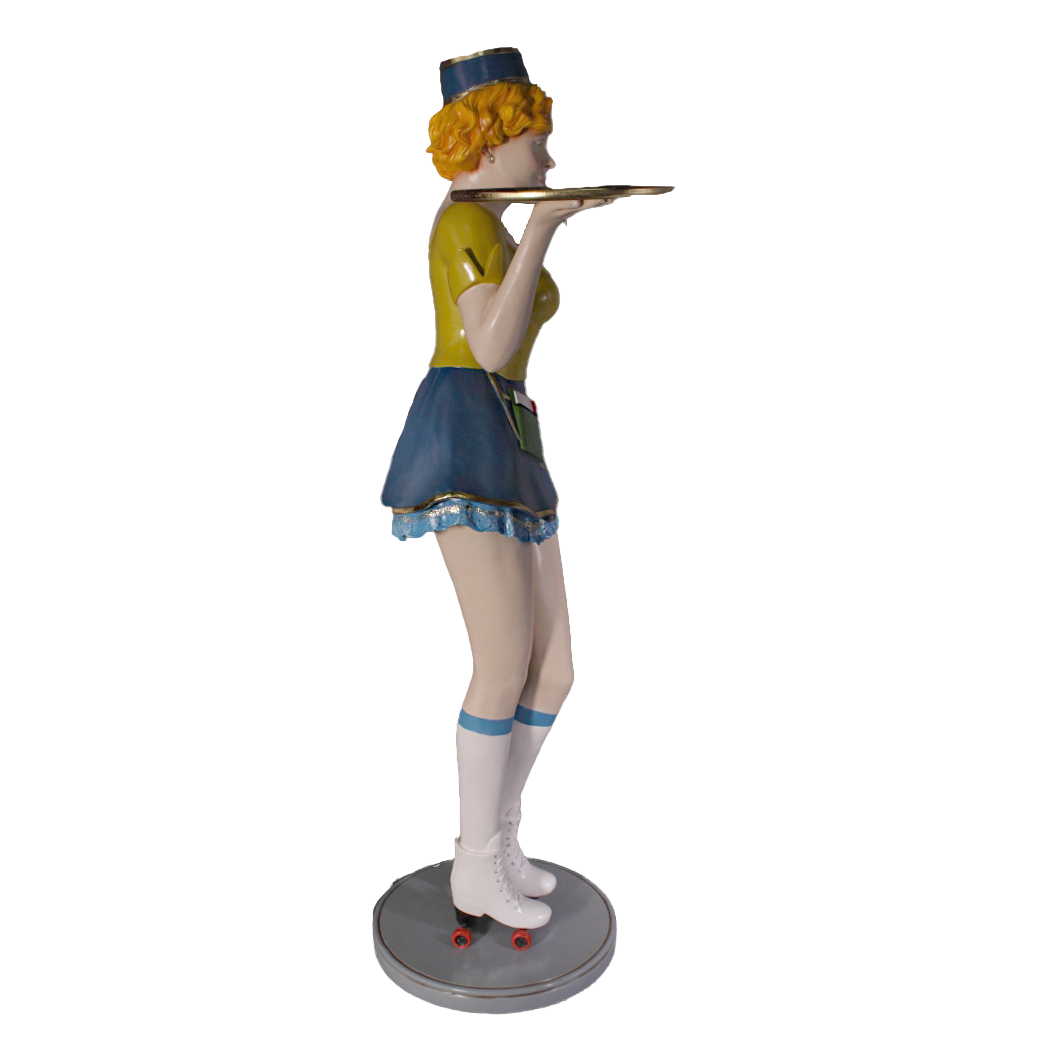 Roller Skater Waitress Life Size Statue