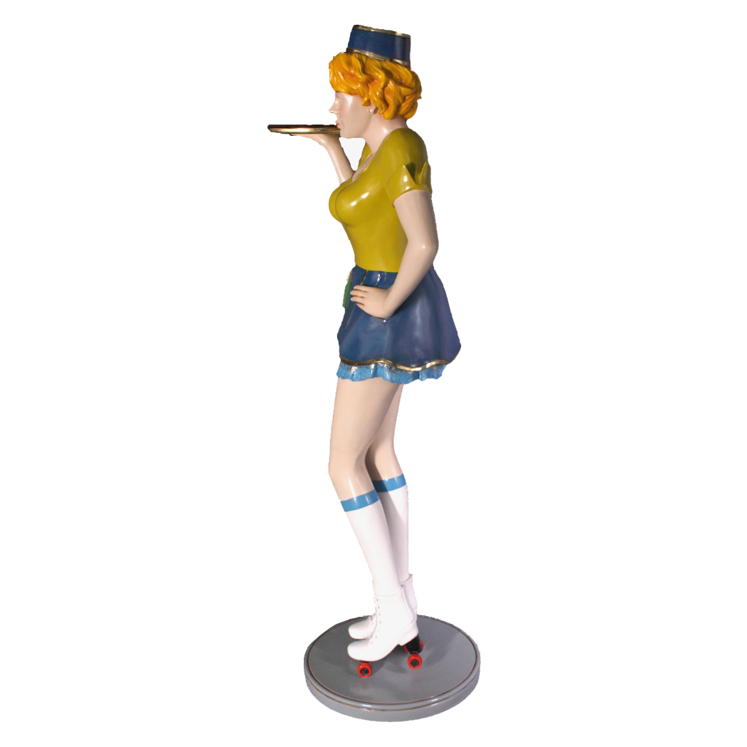 Roller Skater Waitress Life Size Statue