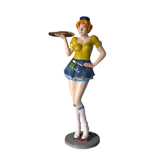 Roller Skater Waitress Life Size Statue R0256-ST6830-G