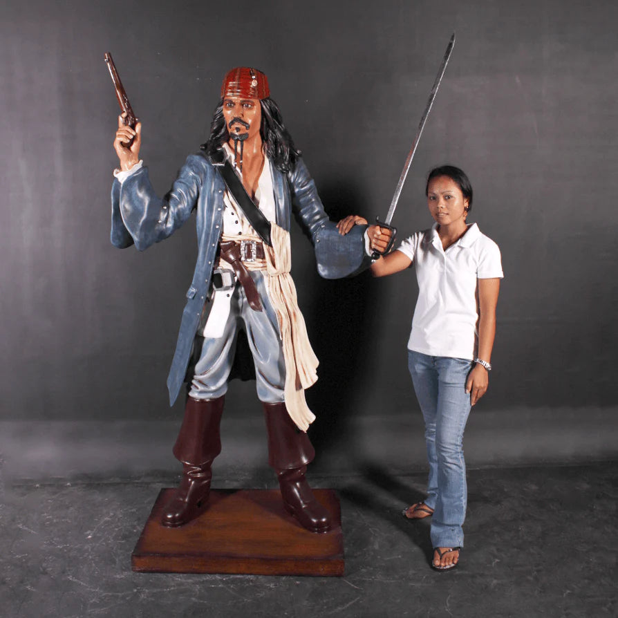 Fighting Pirate Captain Jack Life Size Statue