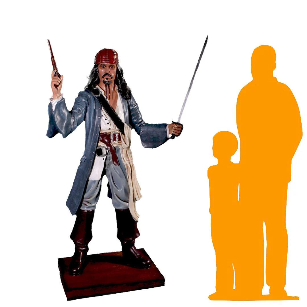 Fighting Pirate Captain Jack Life Size Statue
