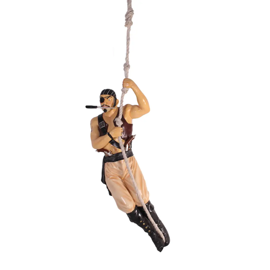 Pirate In Vest Hanging on Rope Life Size Statue LS240-ST9722-G