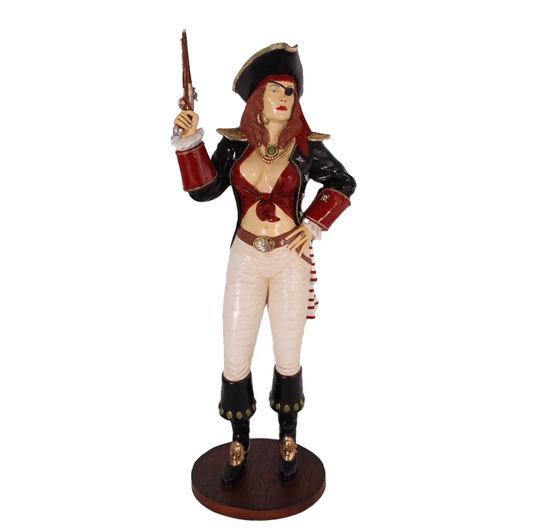 Pirate Lady With Gun Life Size Statue - LM Treasures Prop Rentals