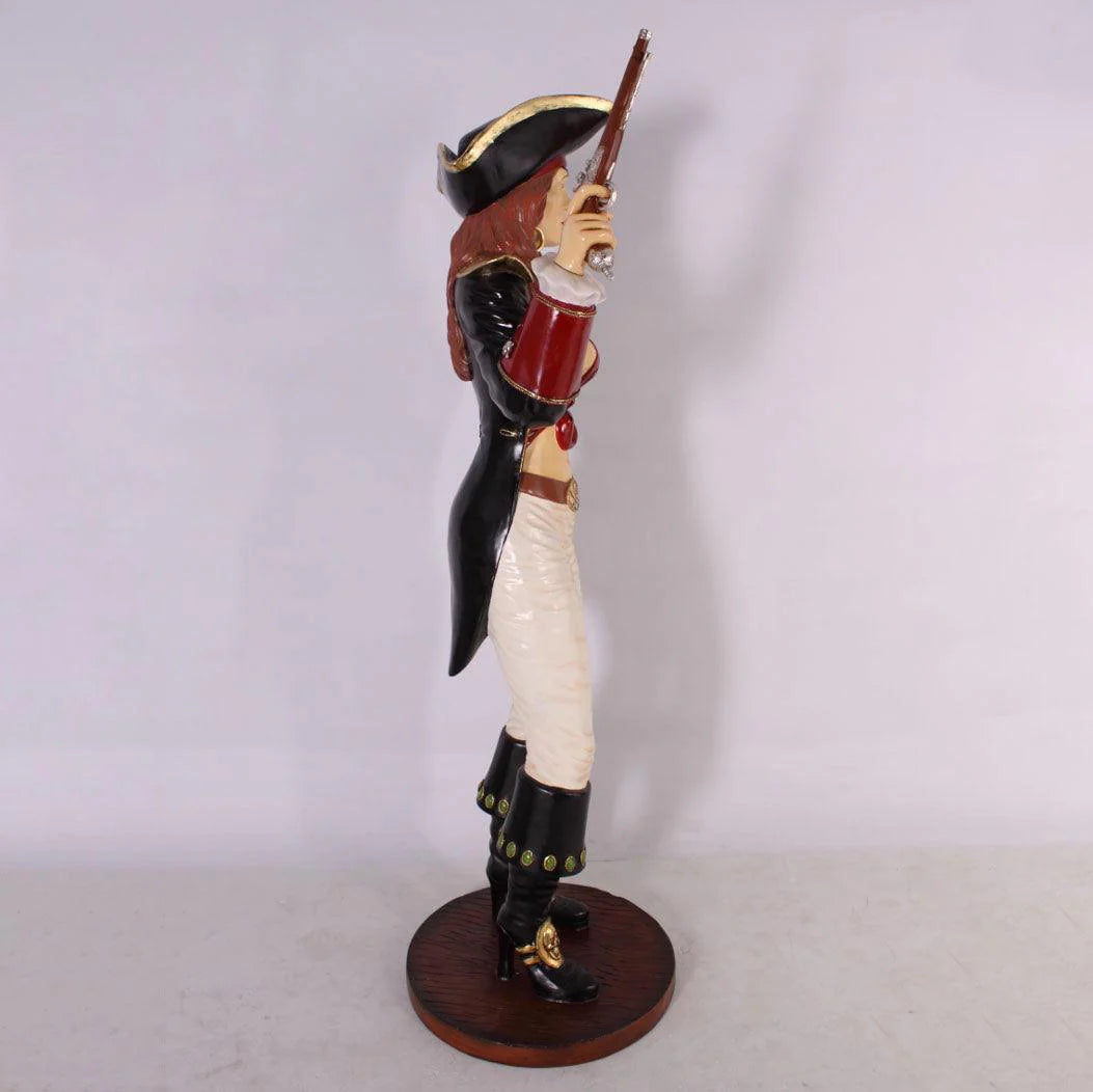 Pirate Lady With Gun Life Size Statue