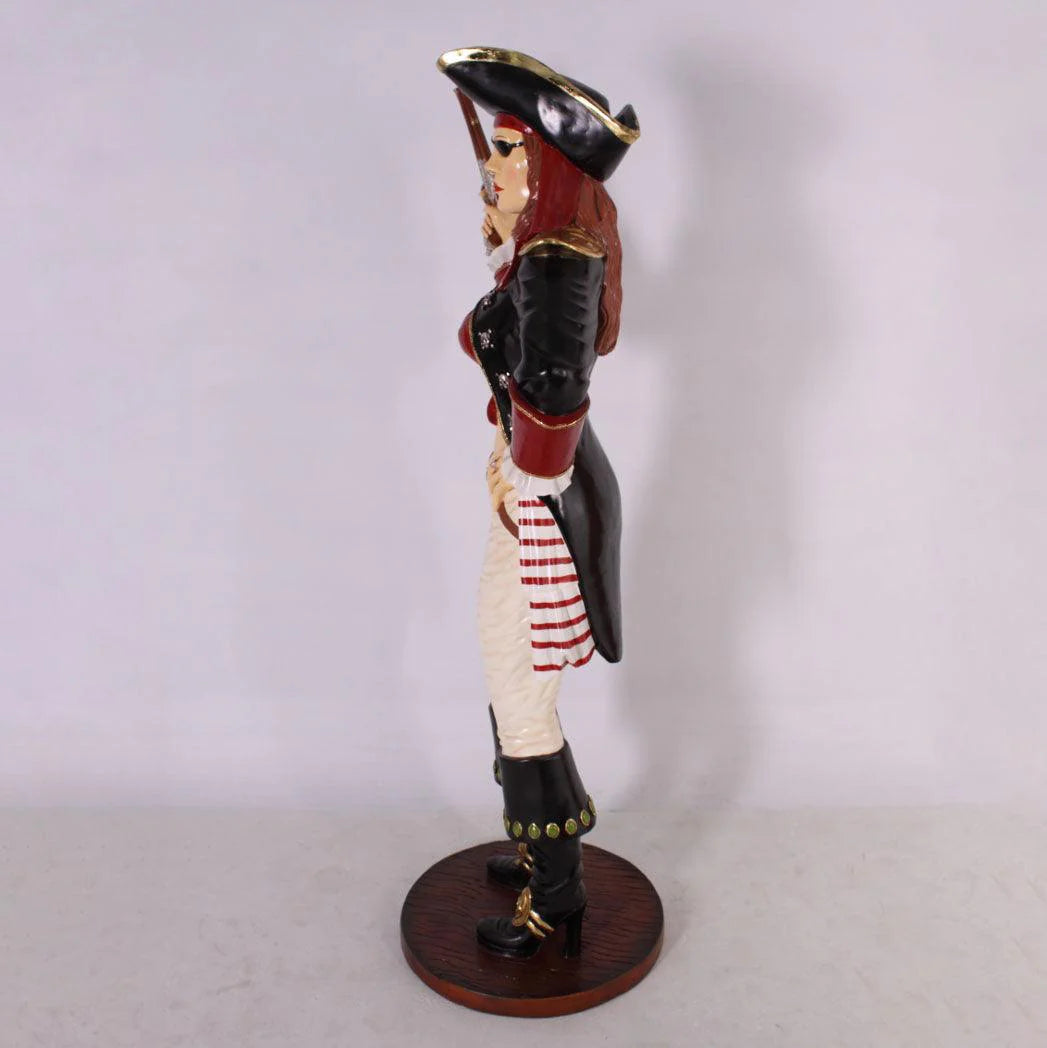 Pirate Lady With Gun Life Size Statue