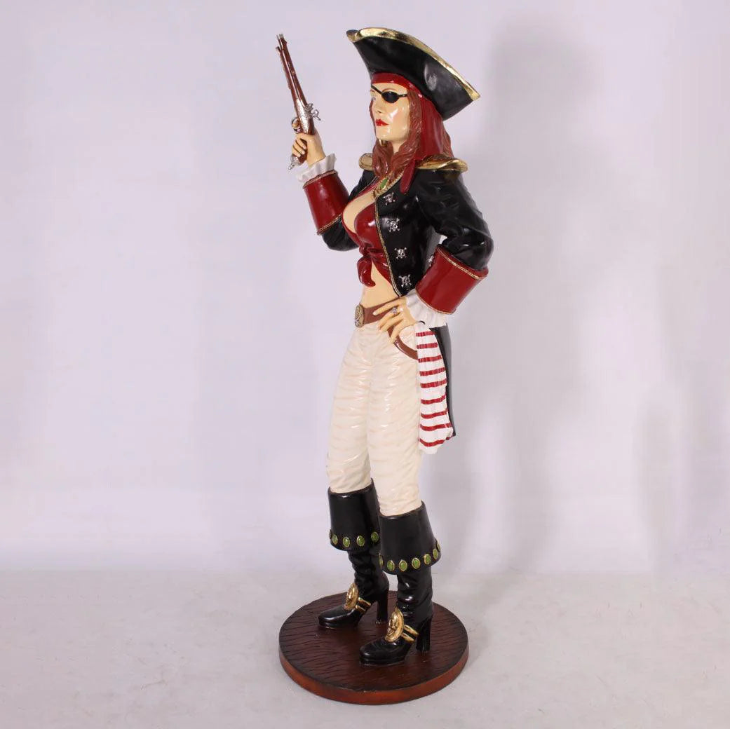 Pirate Lady With Gun Life Size Statue