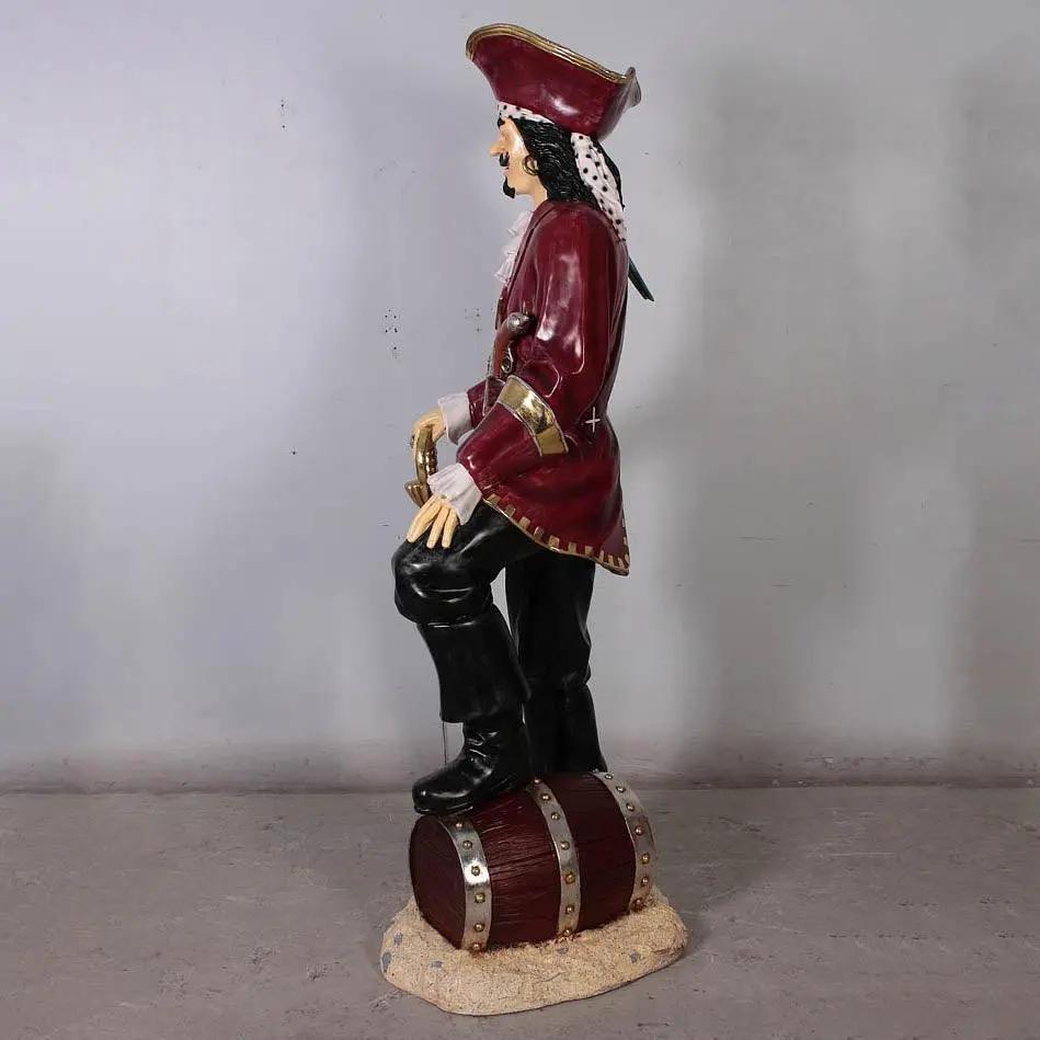 Pirate Captain Morgan With Barrel Life Size Statue LS206-ST9730-G