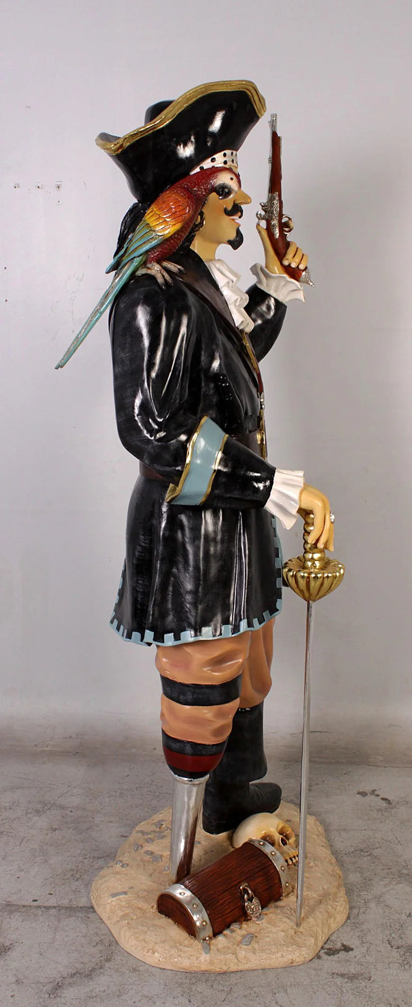 Pirate Captain Morgan With Gun Life Size Statue