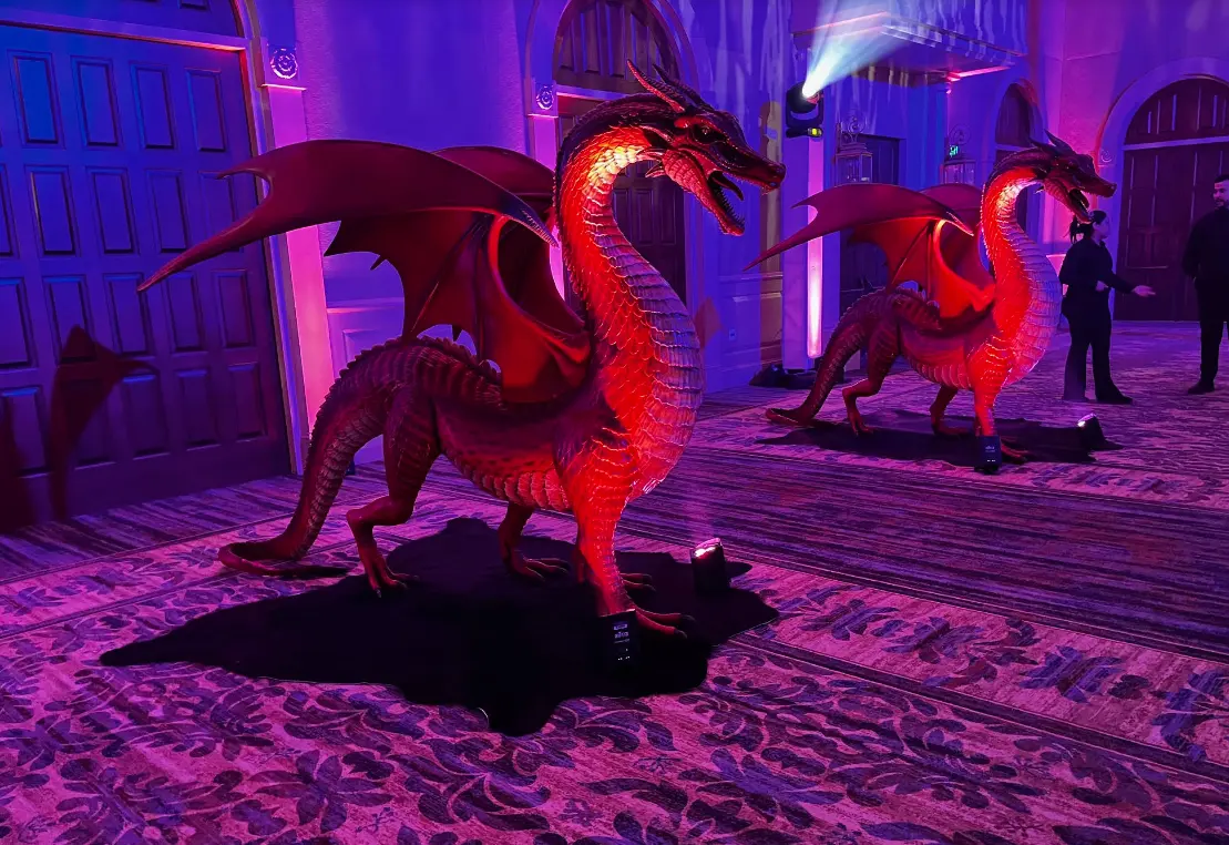 Large Red Dragon Standing Statue A0356R-100043-H