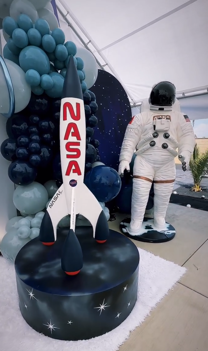 Small NASA Space Rocket Statue