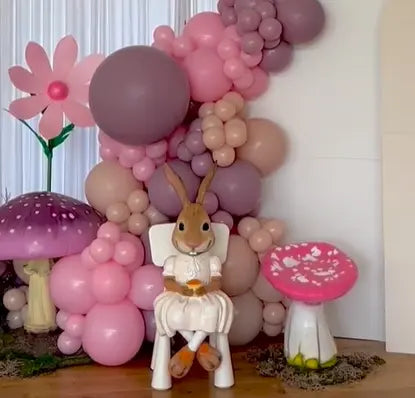 Pink Slanted Mushroom Stool Statue R0276P-160014-H