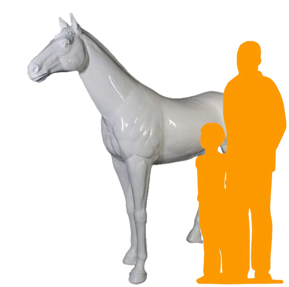 Glossy White Horse Statue