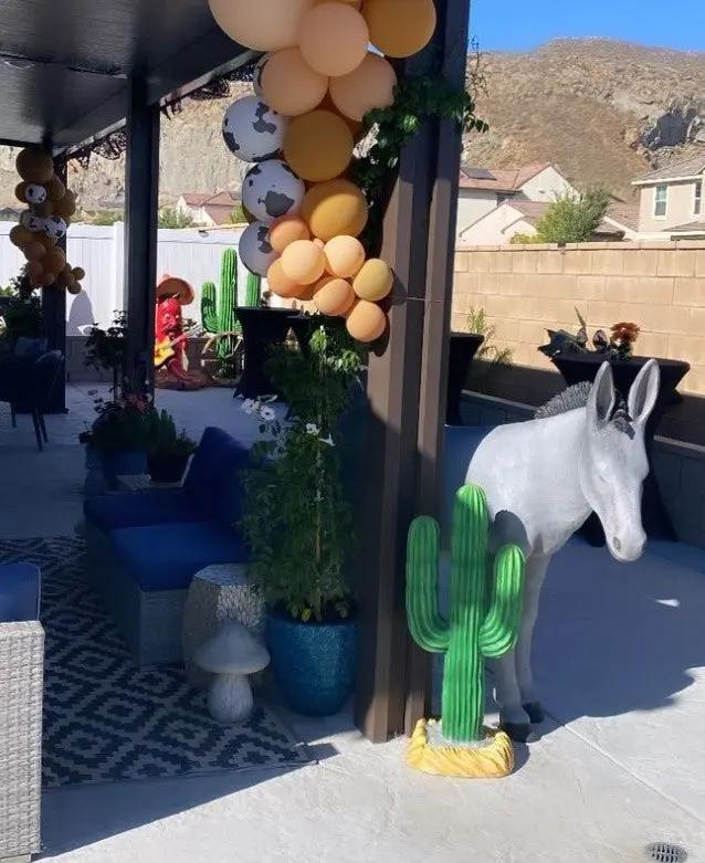 Light Gray Donkey Statue A0576-R011-PT