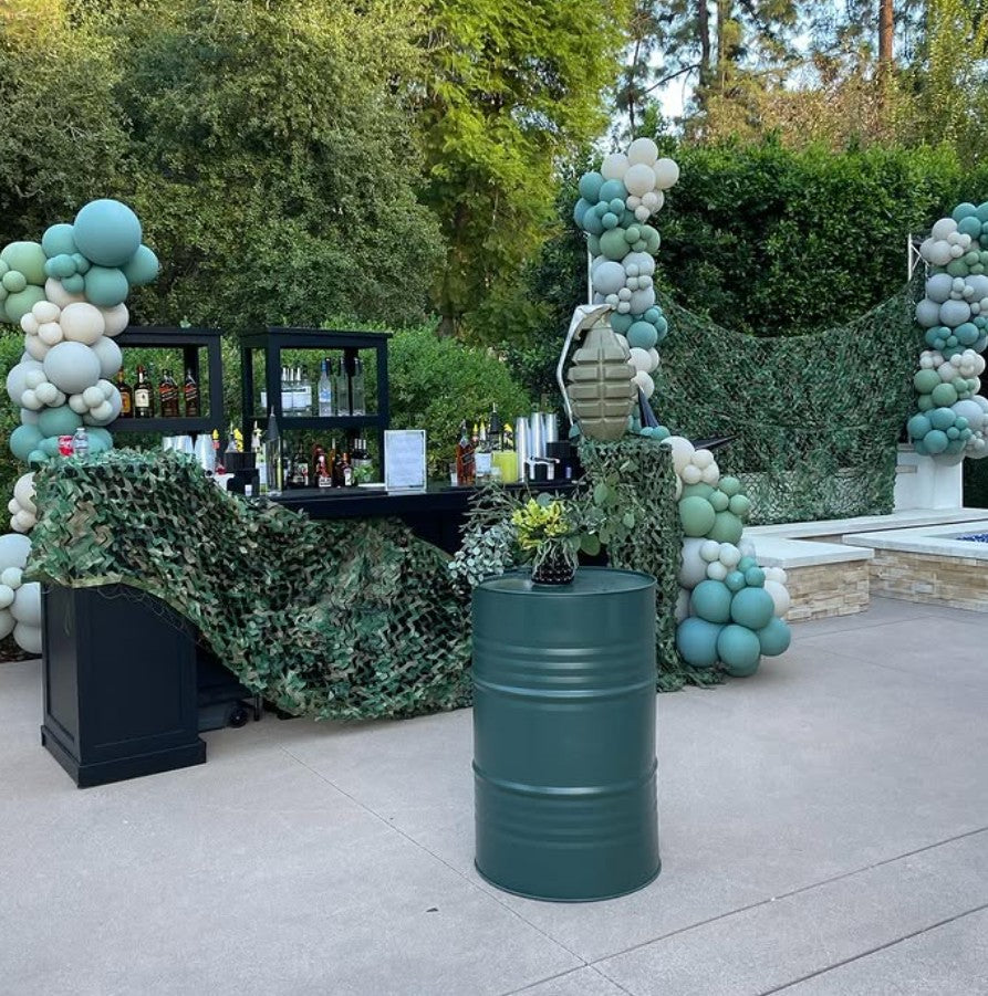 Green Metal Barrel