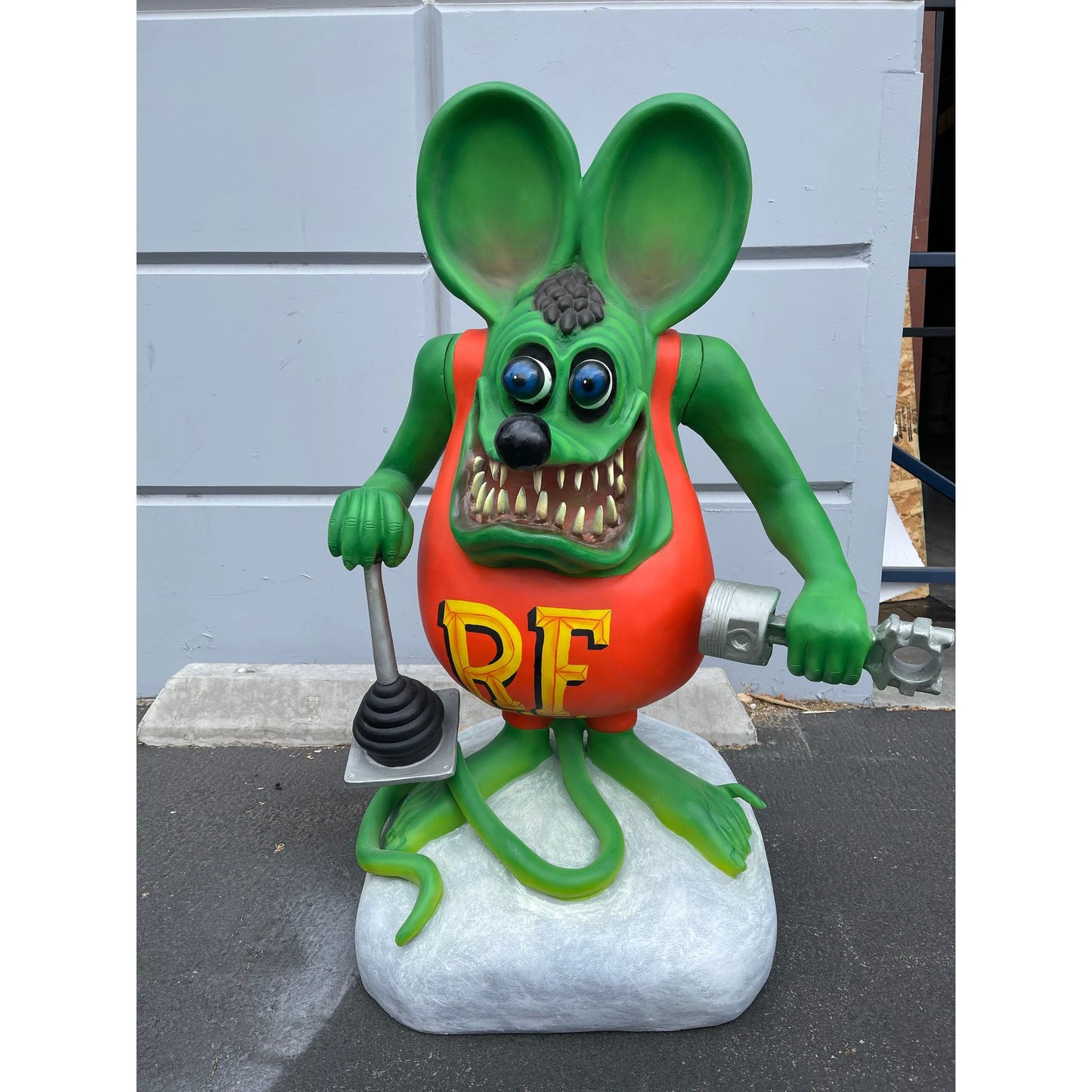 Mechanic Green Rat Statue