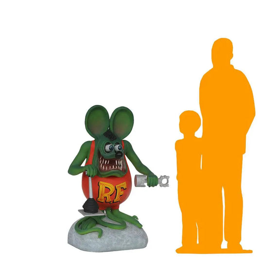 Mechanic Green Rat Statue LS361-TE-A