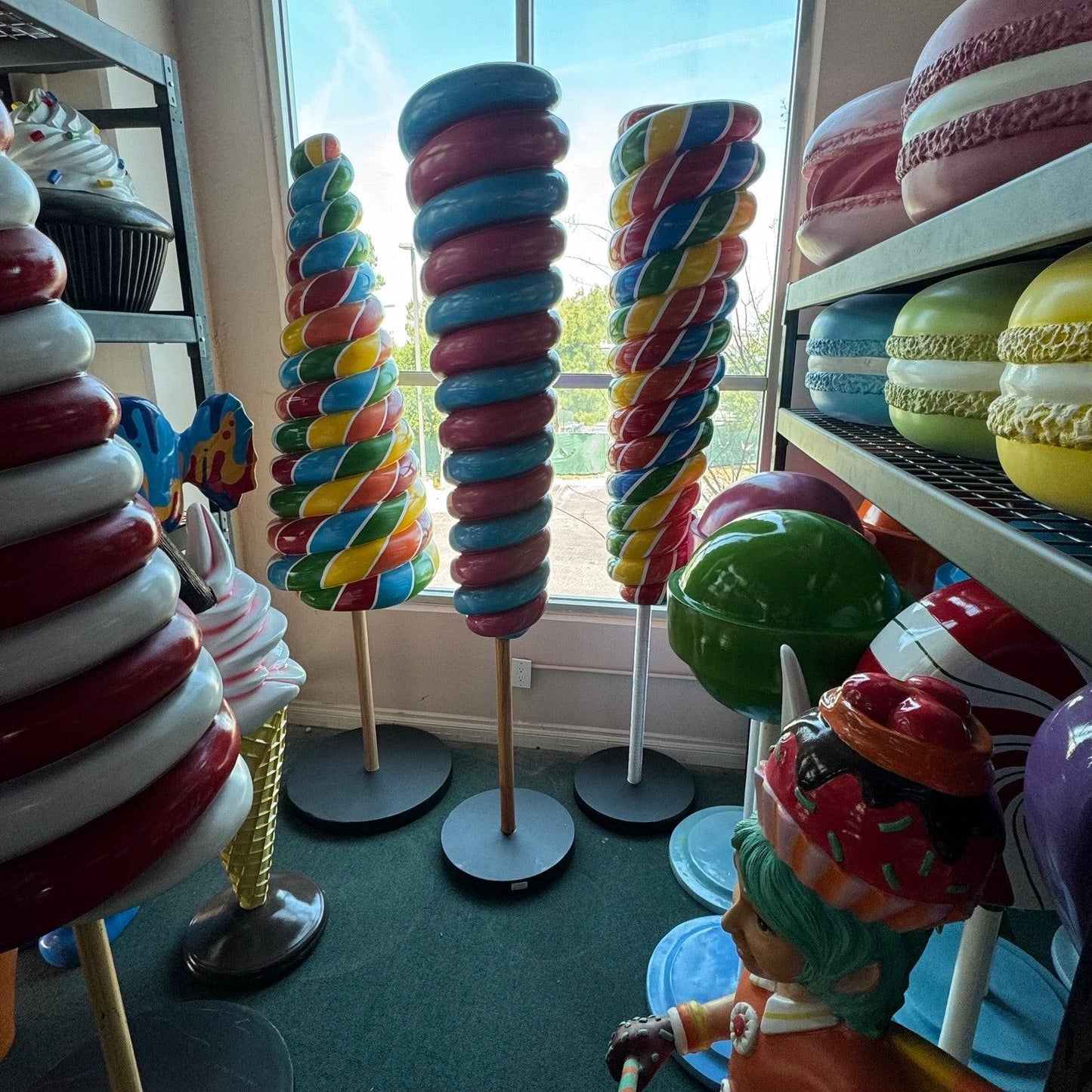 Large Pink Twister Lollipop Statue