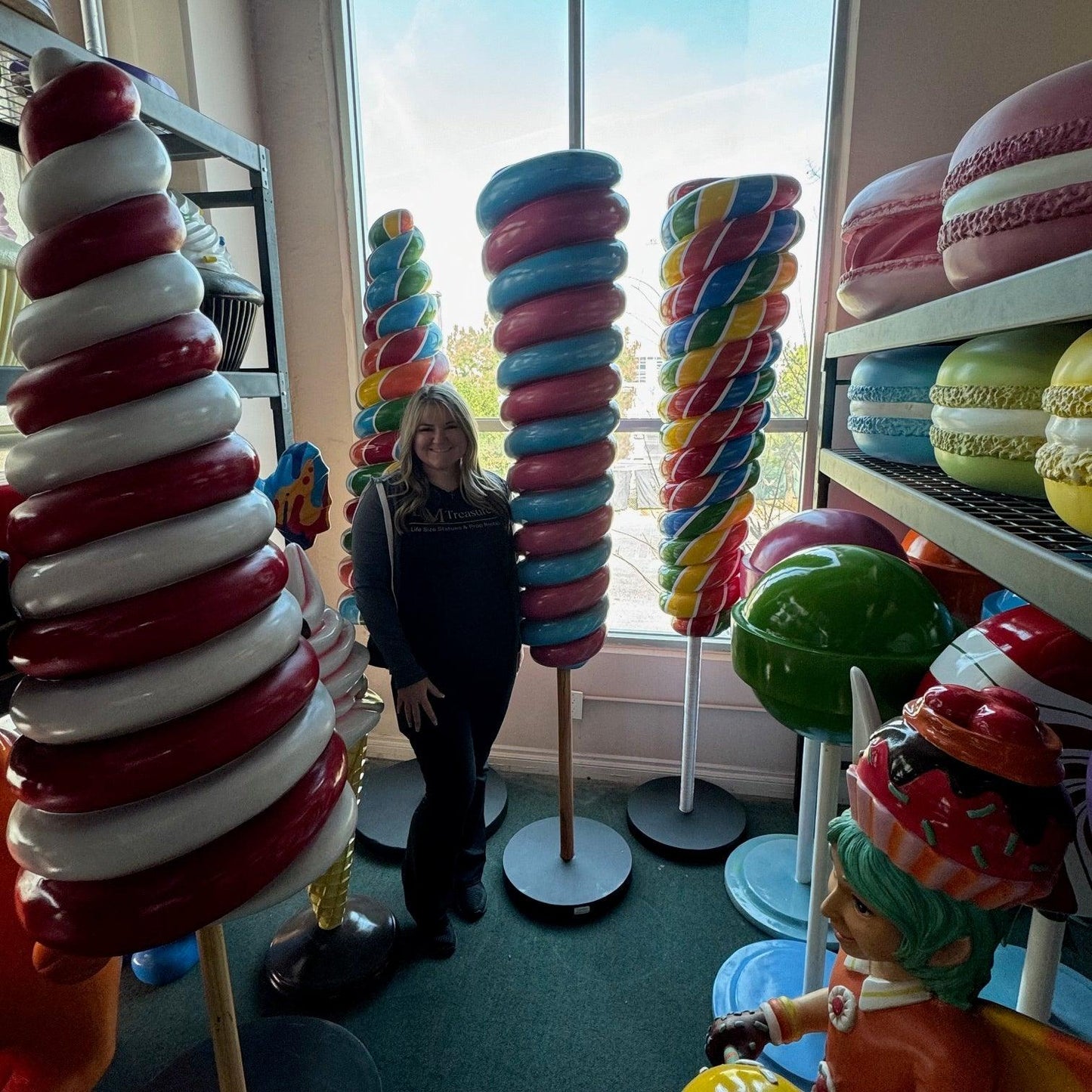 Large Pink Twister Lollipop Statue