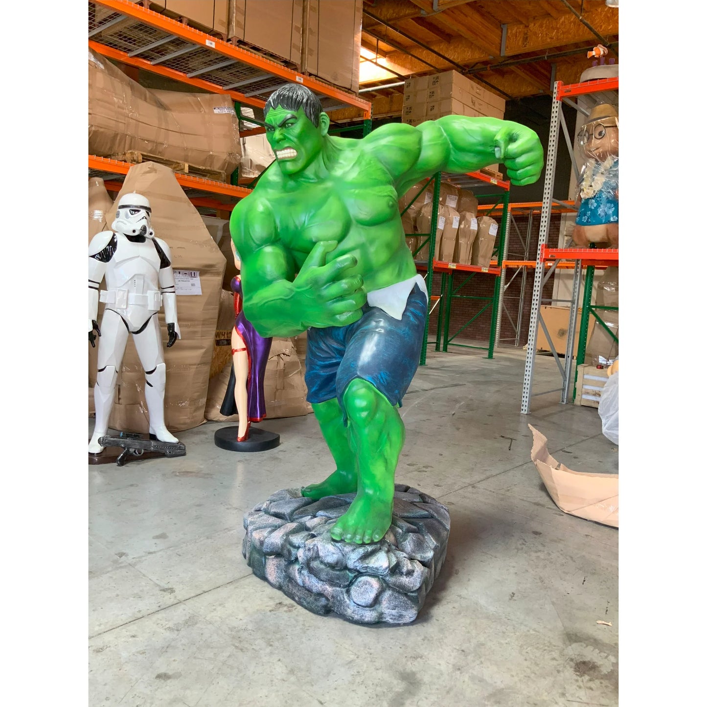 Angry Green Man Super Hero Life Size Statue