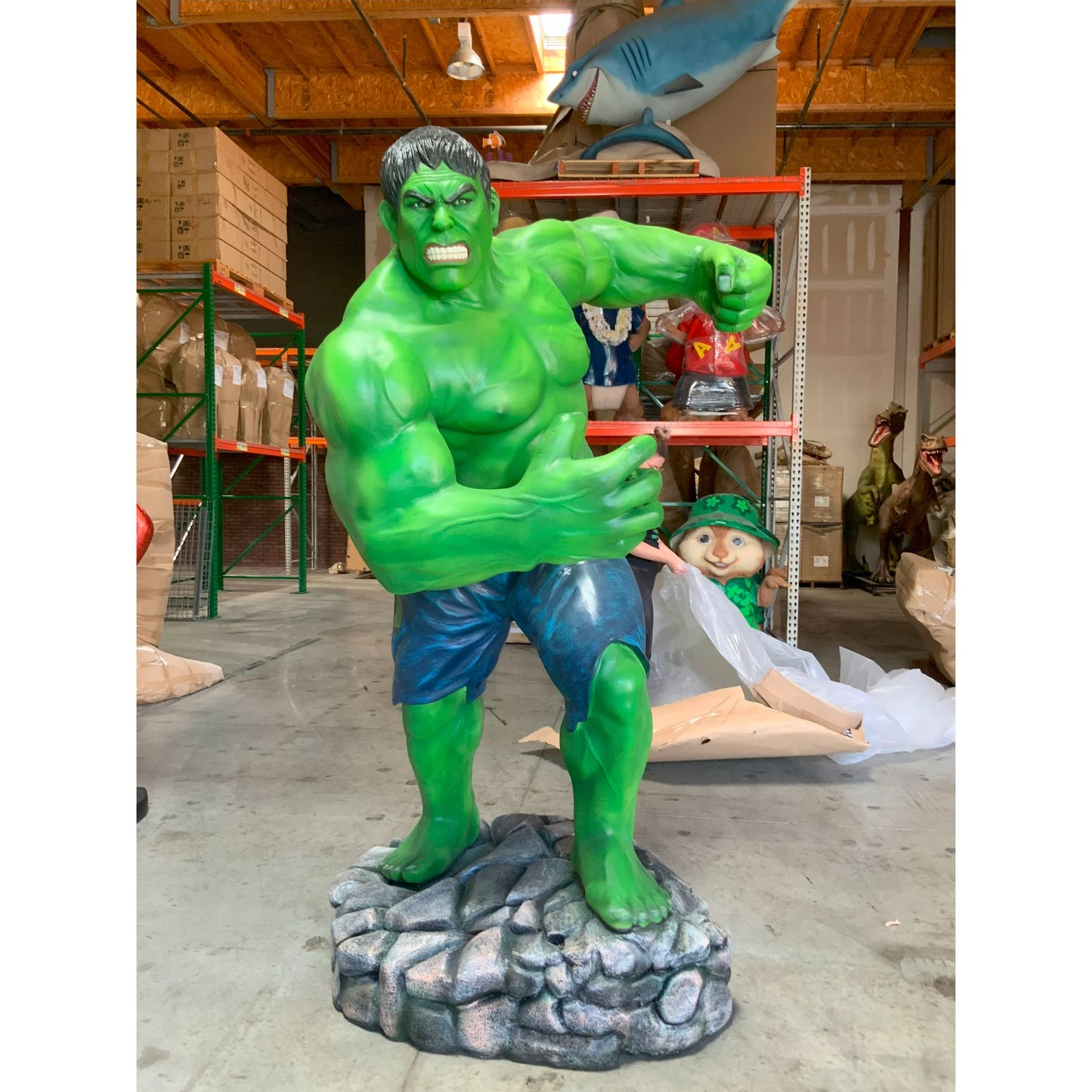 Angry Green Man Super Hero Life Size Statue