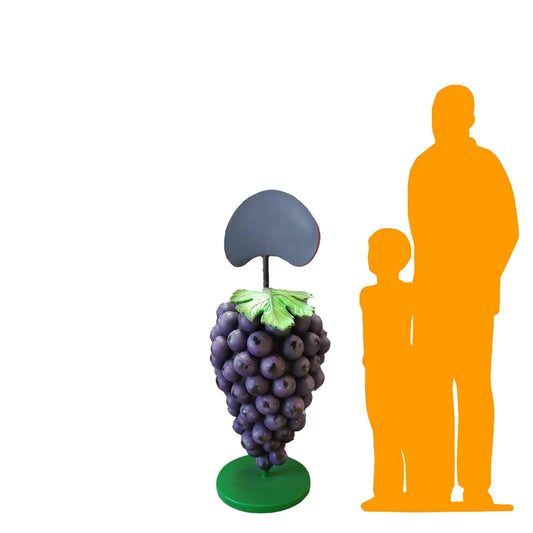 Purple Grapes With Menu Statue R0369-VP-A
