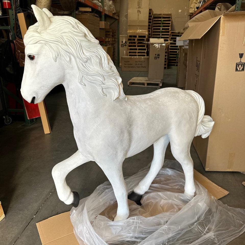 White Majestic Pony Statue