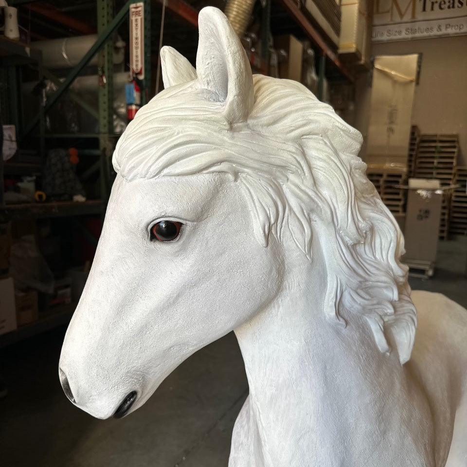 White Majestic Pony Statue