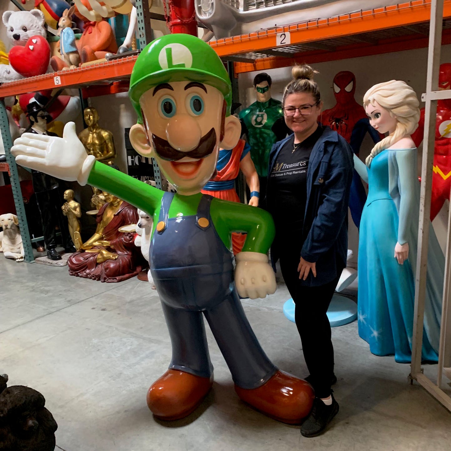 Large Luigi Jumper Boy Statue