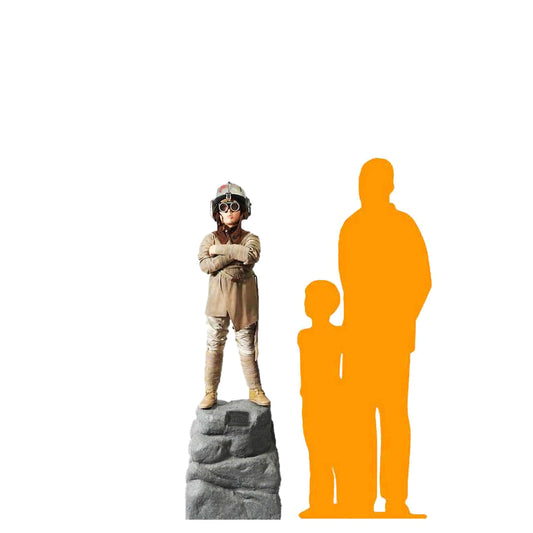 Space Boy on Rock Statue