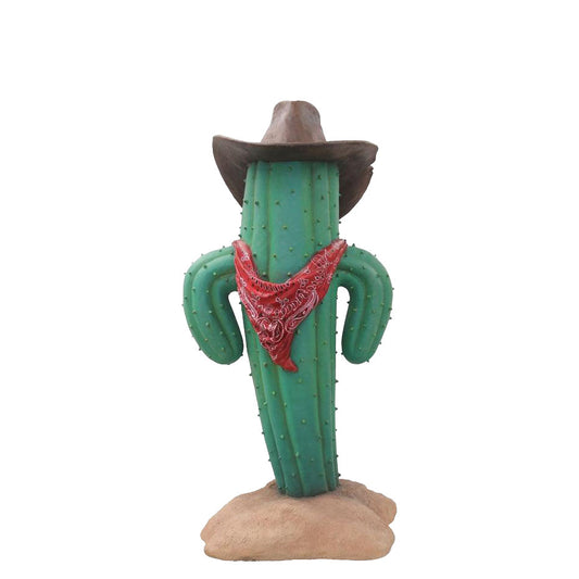 Western Cowboy Cactus Statue