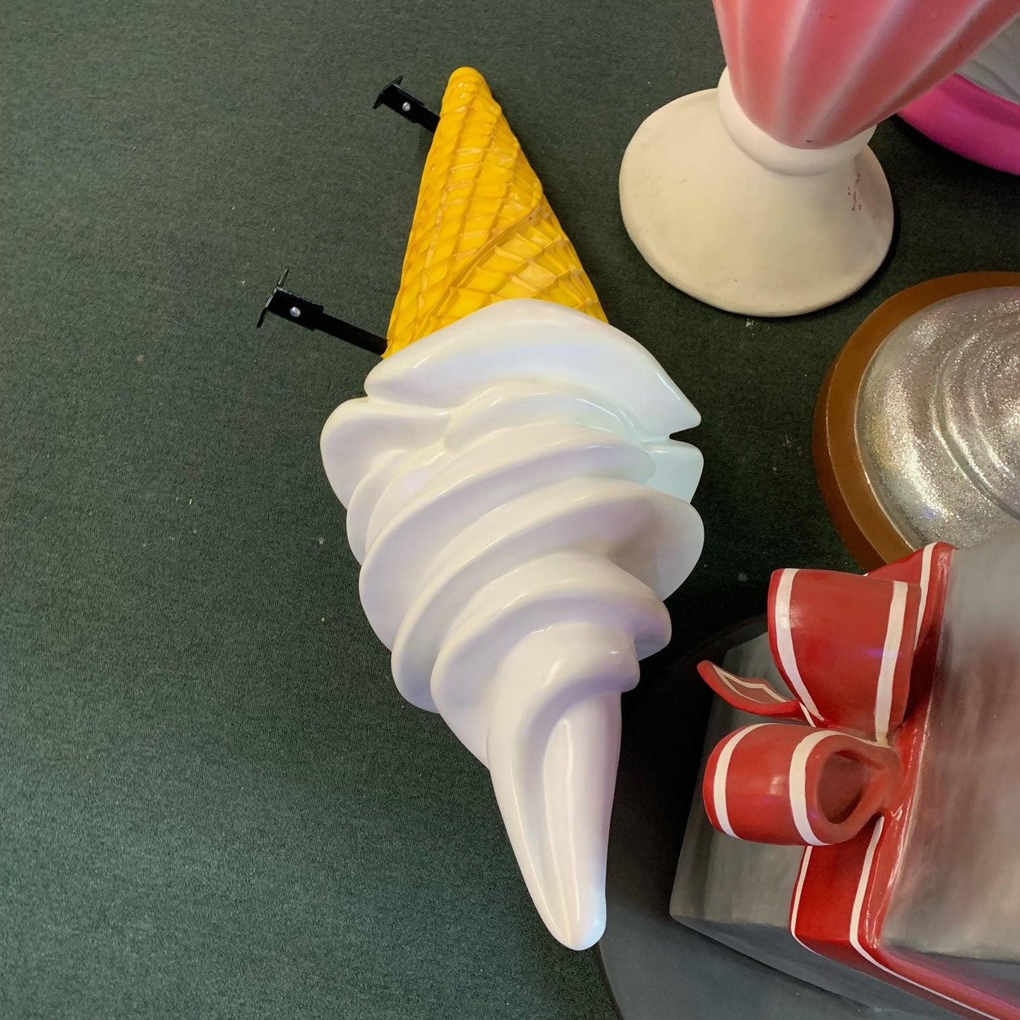Large Vanilla Hanging Soft Serve Ice Cream Statue