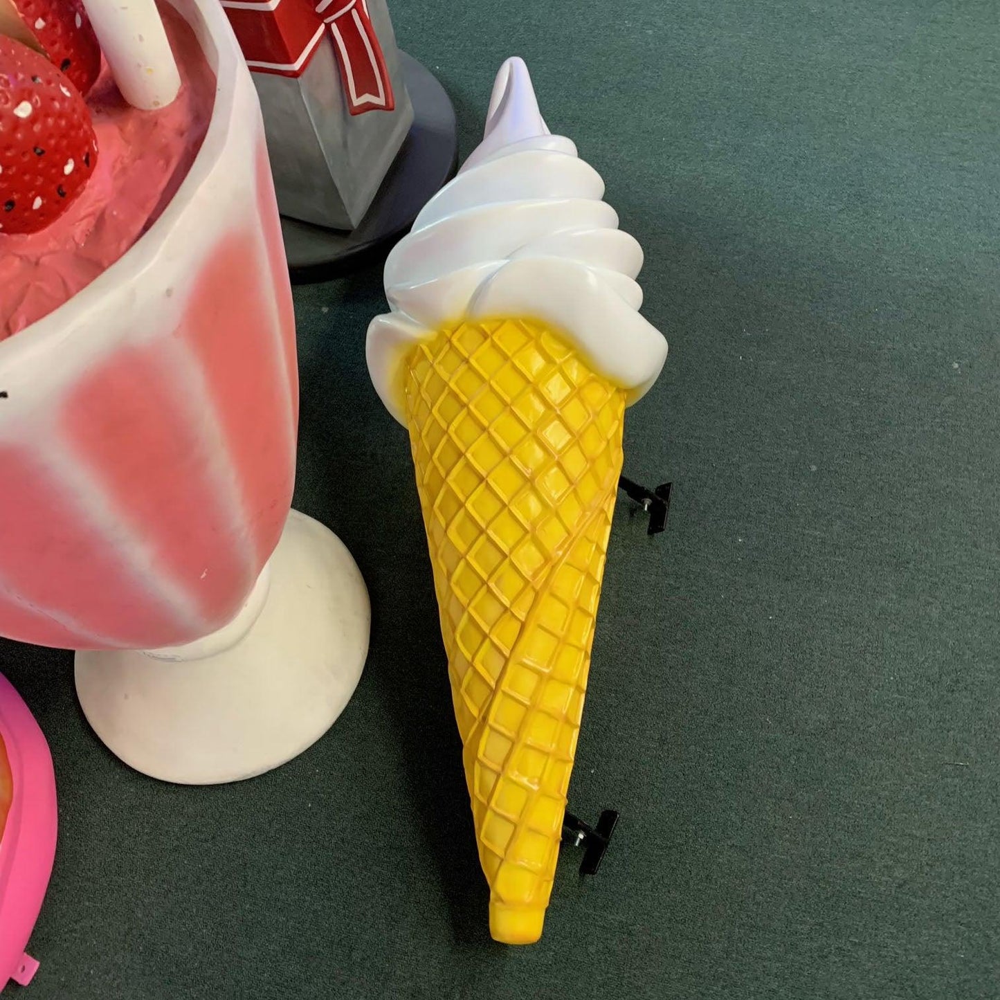 Large Vanilla Hanging Soft Serve Ice Cream Statue