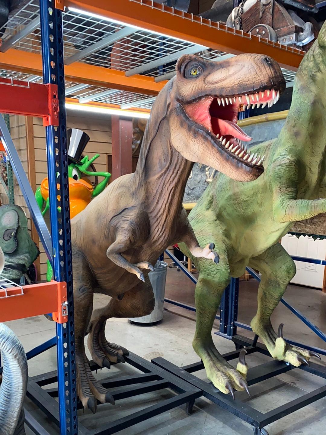 T Rex Dinosaur On Base Life Size Statue