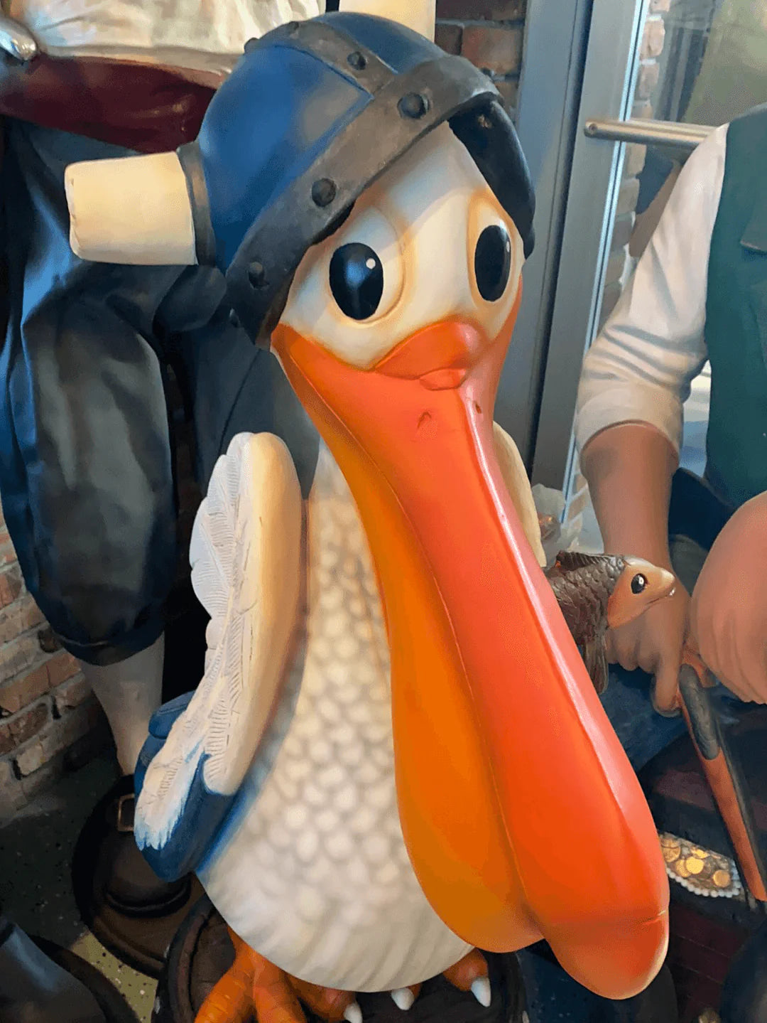 Comic Pelican On Barrel Life Size Statue