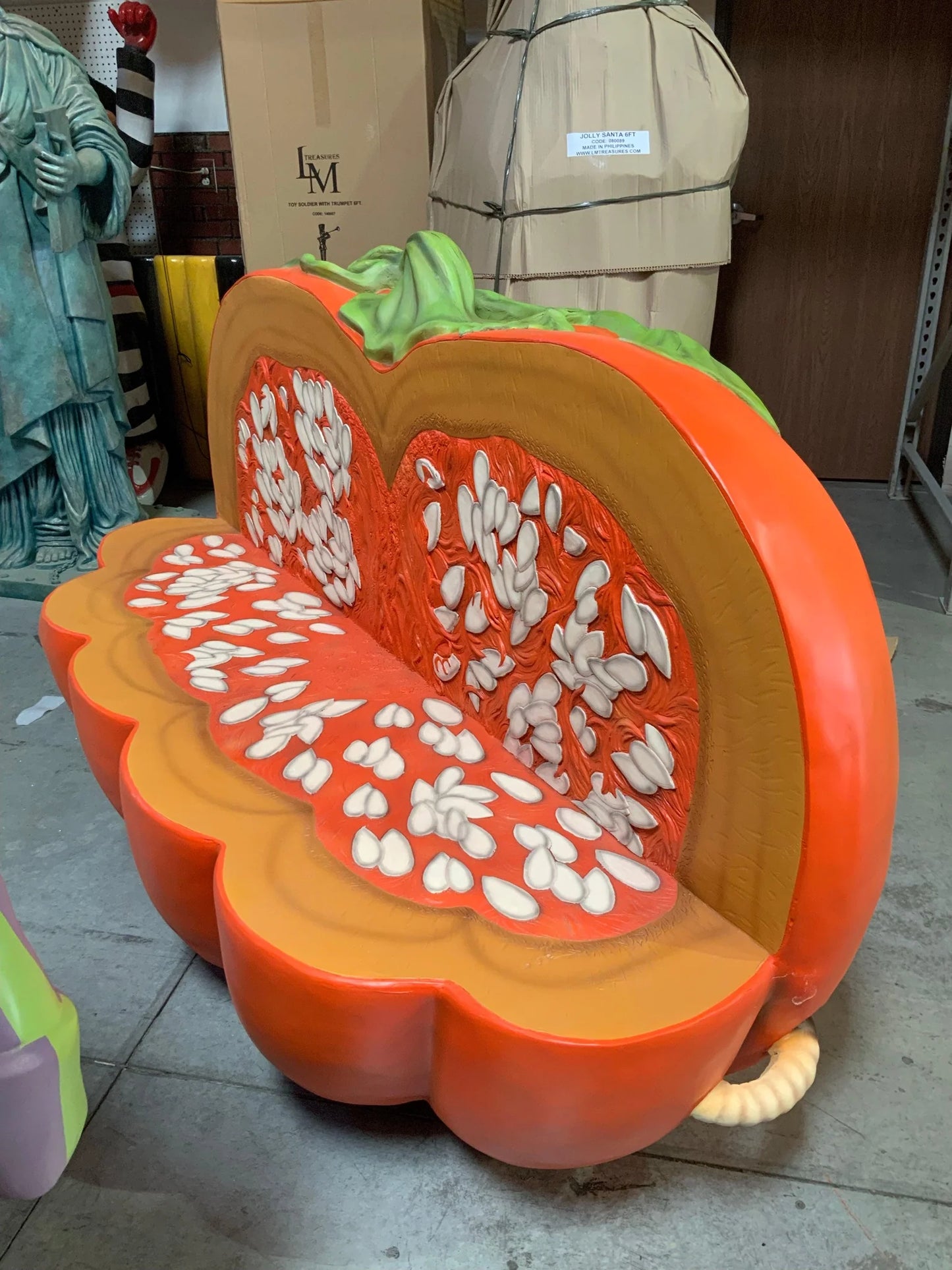 Pumpkin Bench Statue