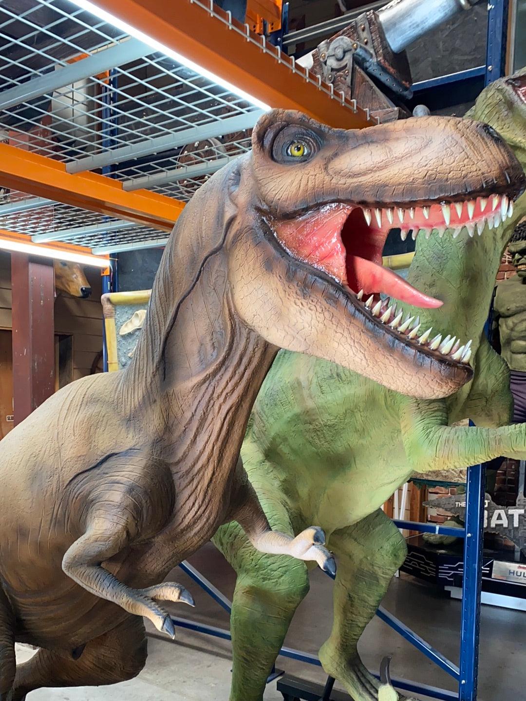 T Rex Dinosaur On Base Life Size Statue